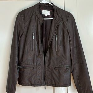 Brown faux leather jacket
